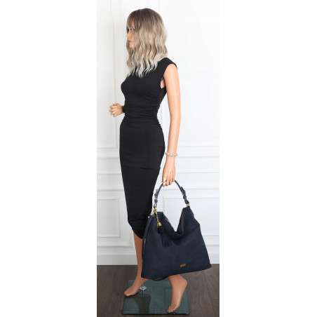 Torebka damska worek shopper pojemna miejska na ramię CC3151 Granatowa