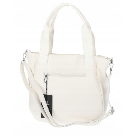 Torebka damska shopper worek pojemna boho na ramię frędzle MC669 Biała