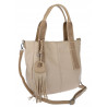 Torebka damska shopper worek pojemna boho na ramię frędzle MC669 Beżowa