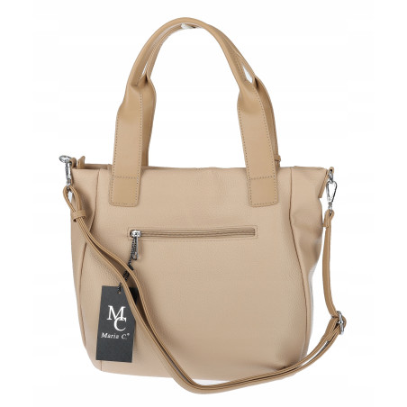 Torebka damska shopper worek pojemna boho na ramię frędzle MC669 Beżowa