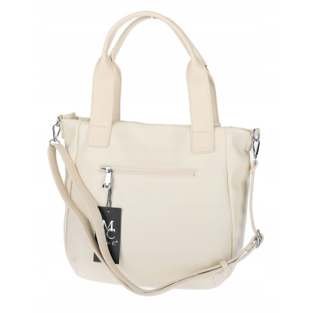 Torebka damska shopper worek pojemna boho na ramię frędzle MC669 Beżowa
