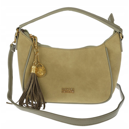 Torebka damska listonoszka zamszowa elegancka torba na ramię CC3154 Zielona