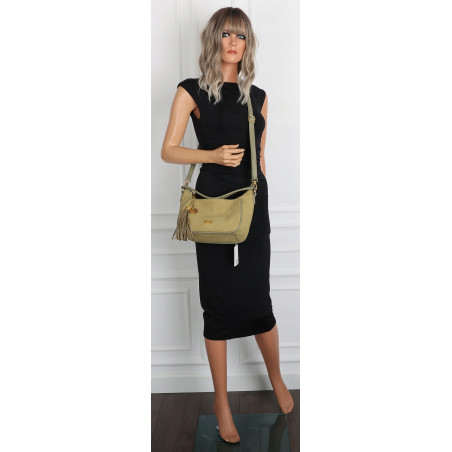 Torebka damska listonoszka zamszowa elegancka torba na ramię CC3154 Zielona