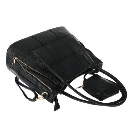 Torebka Damska Shopperka Pojemna Duża A4 Modna Torba kuferek LH6022 Czarna