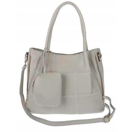 Torebka Damska Shopperka Pojemna Duża A4 Modna Torba kuferek LH6022 Szara