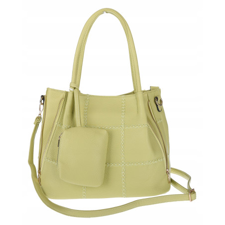 Torebka Damska Shopperka Pojemna Duża A4 Modna Torba kuferek LH6022 Zielona