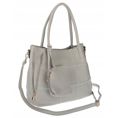 Torebka Damska Shopperka Pojemna Duża A4 Modna Torba kuferek LH6022 Szara