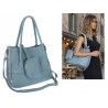 Torebka Damska Shopperka Pojemna Duża Modna Torba kuferek LH6022 Niebieska