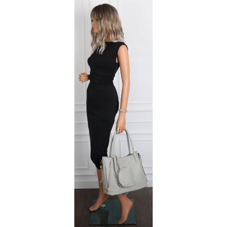 Torebka Damska Shopperka Pojemna Duża A4 Modna Torba kuferek LH6022 Szara