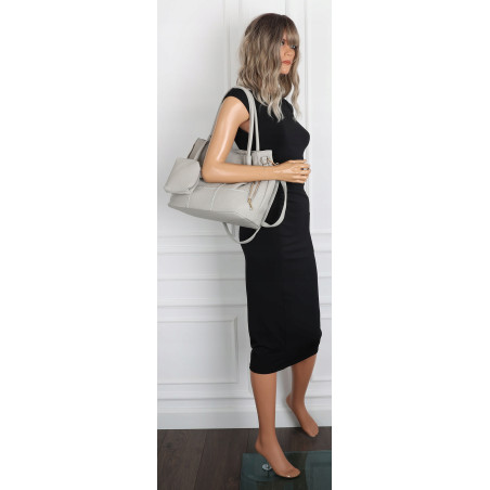 Torebka Damska Shopperka Pojemna Duża A4 Modna Torba kuferek LH6022 Szara