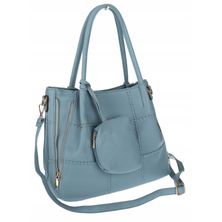 Torebka Damska Shopperka Pojemna Duża Modna Torba kuferek LH6022 Niebieska