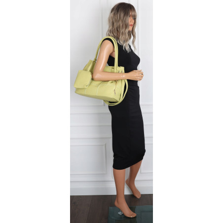 Torebka Damska Shopperka Pojemna Duża A4 Modna Torba kuferek LH6022 Zielona