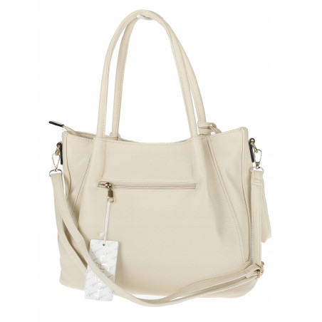 Torebka Damska Shopperka Pojemna Duża Modna Torba kuferek LH6022 Beżowa