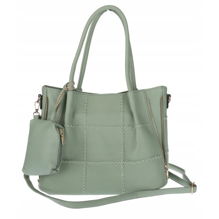 Torebka Damska Shopperka Pojemna Duża Modna Torba kuferek LH6022 Zielona