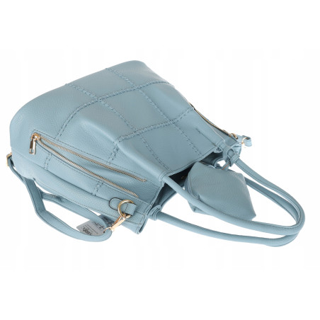 Torebka Damska Shopperka Pojemna Duża Modna Torba kuferek LH6022 Niebieska