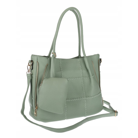 Torebka Damska Shopperka Pojemna Duża Modna Torba kuferek LH6022 Zielona