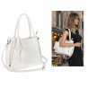 Torebka Damska Shopperka Pojemna Duża Modna Torba kuferek LH6022 Biała