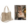 Torebka Damska Shopperka Pojemna Duża Modna Torba kuferek LH6022 Beżowa