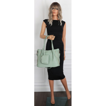 Torebka Damska Shopperka Pojemna Duża Modna Torba kuferek LH6022 Zielona