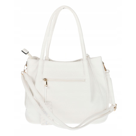 Torebka Damska Shopperka Pojemna Duża Modna Torba kuferek LH6022 Biała