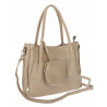 Torebka Damska Shopperka Pojemna Duża Modna Torba kuferek LH6022 Beżowa