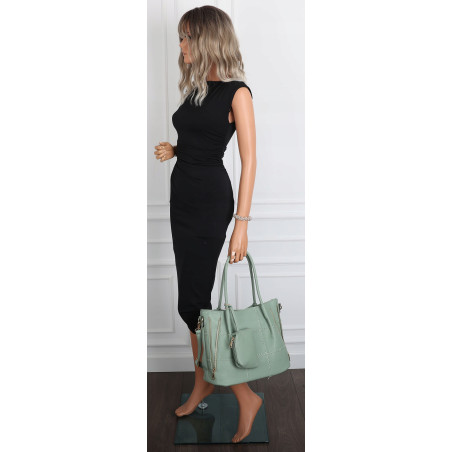 Torebka Damska Shopperka Pojemna Duża Modna Torba kuferek LH6022 Zielona