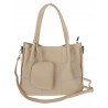 Torebka Damska Shopperka Pojemna Duża Modna Torba kuferek LH6022 Beżowa