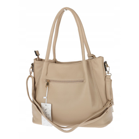 Torebka Damska Shopperka Pojemna Duża Modna Torba kuferek LH6022 Beżowa