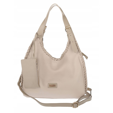 Torebka Damska Listonoszka Worek Shopper Modna Torba na Ramię CC6693 Beżowa