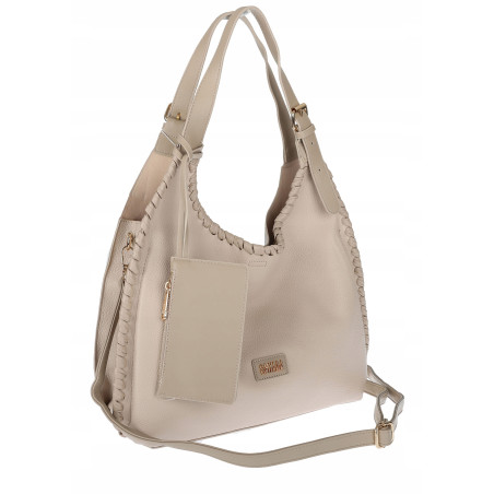 Torebka Damska Listonoszka Worek Shopper Modna Torba na Ramię CC6693 Beżowa