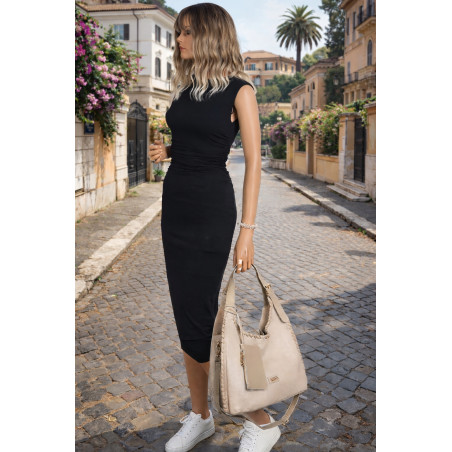 Torebka Damska Listonoszka Worek Shopper Modna Torba na Ramię CC6693 Beżowa