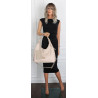 Torebka Damska Listonoszka Worek Shopper Modna Torba na Ramię CC6693 Beżowa
