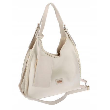 Torebka Damska Listonoszka Worek Shopper Modna Torba na Ramię CC6693 Beżowa