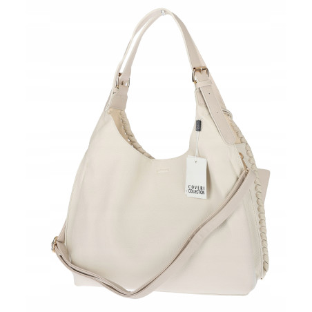 Torebka Damska Listonoszka Worek Shopper Modna Torba na Ramię CC6693 Beżowa