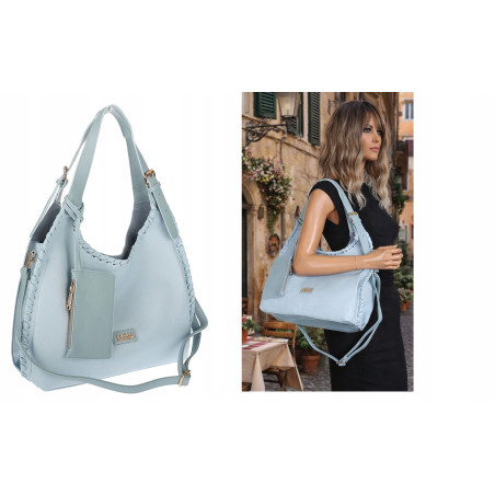 Torebka Damska Listonoszka Worek Shopper Torba na Ramię CC6693 Niebieska