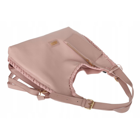 Torebka Damska Listonoszka Worek Shopper Modna Torba na Ramię CC6693 Różowa