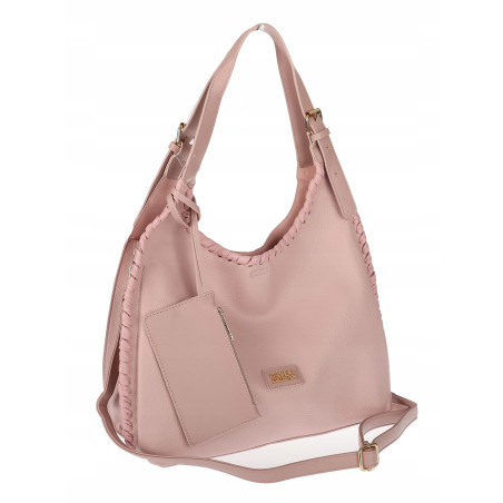 Torebka Damska Listonoszka Worek Shopper Modna Torba na Ramię CC6693 Różowa