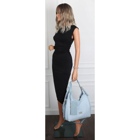 Torebka Damska Listonoszka Worek Shopper Torba na Ramię CC6693 Niebieska