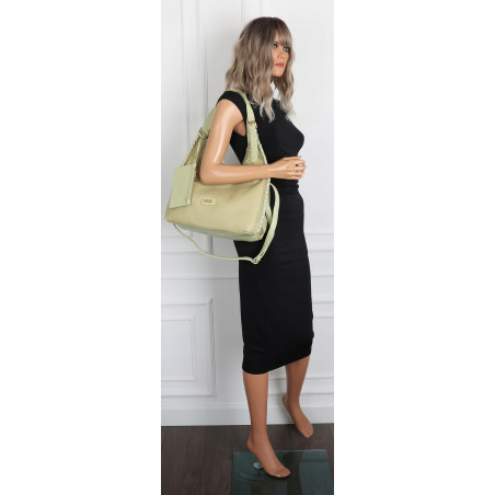 Torebka Damska Listonoszka Worek Shopper Torba na Ramię CC6693 Zielona