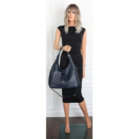 Torebka Damska Listonoszka Worek Shopper Torba na Ramię CC6693 Granatowa
