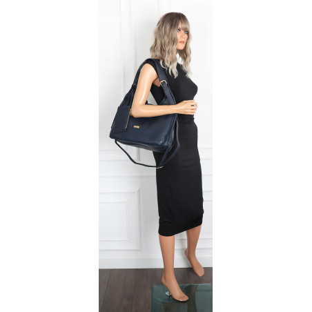Torebka Damska Listonoszka Worek Shopper Torba na Ramię CC6693 Granatowa