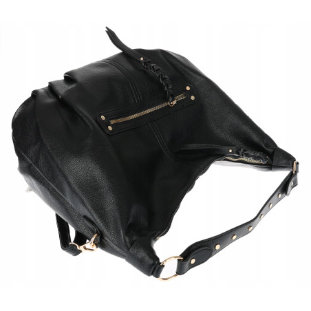 Torebka damska worek shopper A4 hobo pasek duża na ramię CC3501 Czarna