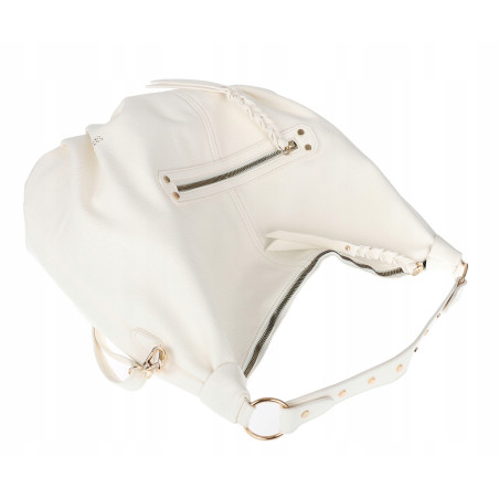 Torebka damska worek shopper A4 hobo pasek duża torba na ramię CC3501 Biała