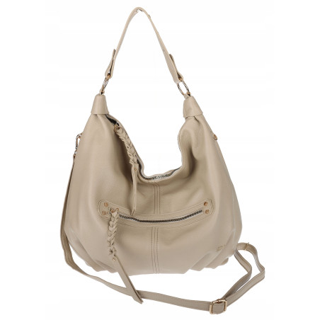 Torebka damska worek shopper A4 hobo pasek duża na ramię CC3501 Beżowa