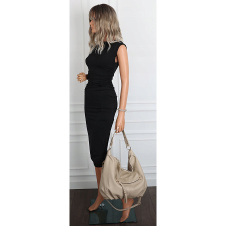 Torebka damska worek shopper A4 hobo pasek duża na ramię CC3501 Beżowa