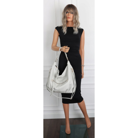 Torebka damska worek shopper A4 hobo pasek duża torba na ramię CC3501 Szara