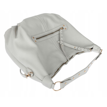 Torebka damska worek shopper A4 hobo pasek duża torba na ramię CC3501 Szara
