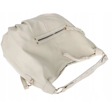 Torebka damska worek shopper A4 hobo pasek duża na ramię CC3501 Beżowa