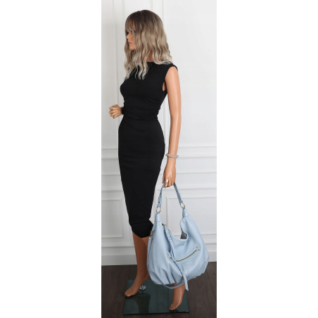 Torebka damska worek shopper A4 hobo pasek duża na ramię CC3501 Niebieska