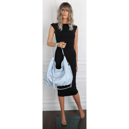 Torebka damska worek shopper A4 hobo pasek duża na ramię CC3501 Niebieska